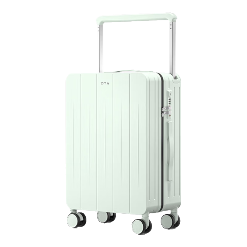 DTA Wide Pull Rod Suitcase for Women, Large Capacity Trolley Case with Stylish Design, Password Lock, Travel Luggage for Men, Vanilla Milkshake Color, 22 Inches