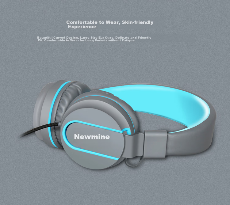 Newmine T12 Over-Ear Wired Gaming Headset with 2-Meter Extension Cable, Stereo Sound, Deep Bass, Compatible with Apple, Android, PC Etc. Small Ear Cups, Black 2