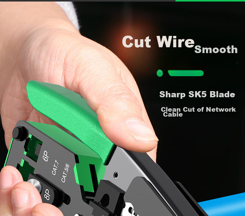 LAOA LA192238 Network Cable Crimping Tool for Cat5/6/7 with Wire Stripper and Tail Crimping Function 10