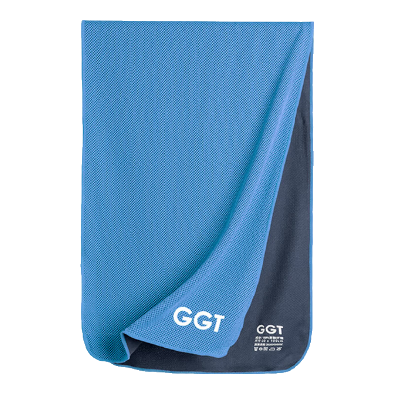 GGT Japan Cooling Sports Towel Running Fitness Quick-Dry Cool Ice Sensation Military Training Wrist Sweat Towel Glazed Blue