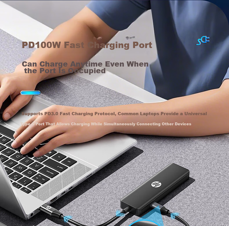 HP Type-C to HDMI Docking Station, Screen Mirroring Fast Charging Adapter Thunderbolt Converter for Apple Computers MacBook Tablets IPad Phones CT205C 16