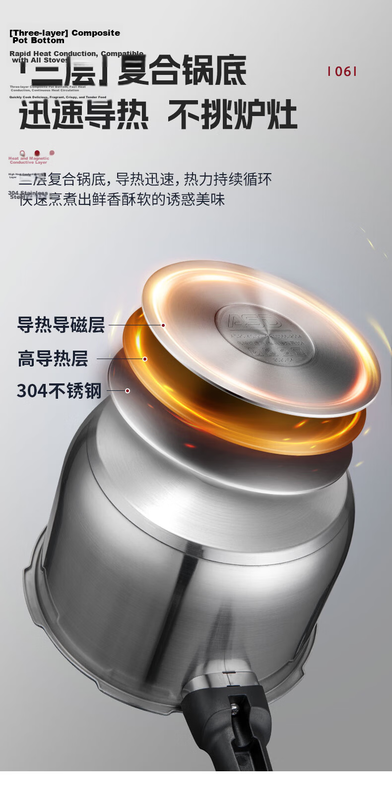 ASD High-Pressure Cooker Explosion-Proof 304 Stainless Steel Household Pressure Cooker Gas Stove and Induction Cooker Compatible 24cm YS24A13WG 17