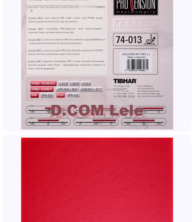 TIBHAR Table Tennis Rubber, Anti-Elastic Inner Energy Layer, EVOLUTION EL-P Black MAX 5