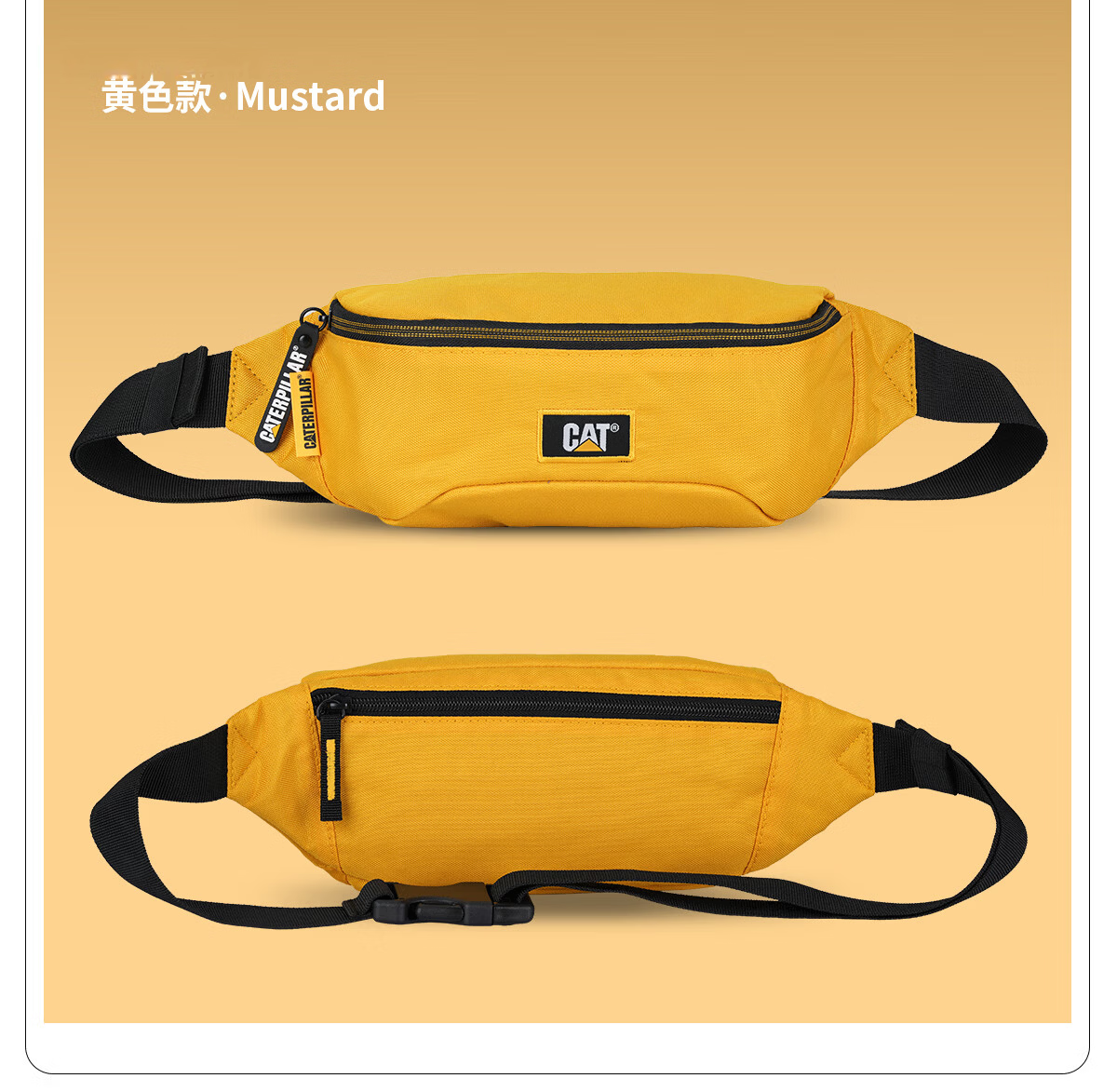 CAT Waist Bag Chest Bag Phone Bag Crossbody Outdoor Lightweight Sports Shoulder Bag Trendy Men's Gift Black 83615 17