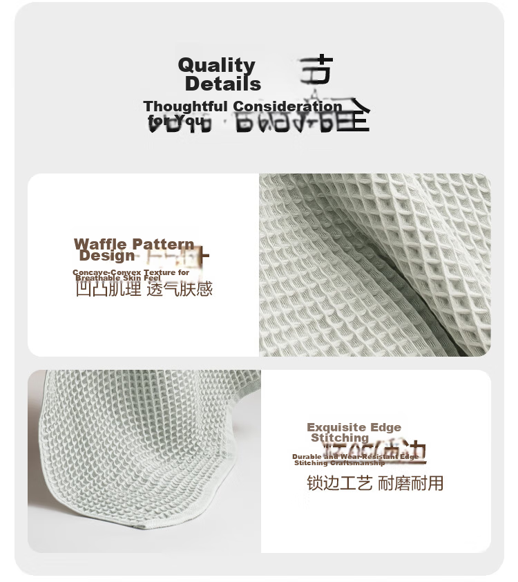 JD Original Waffle Weave Towel, 100% Pure Cotton, Class A Absorbent, Quick-Drying Long-Staple Cotton, Honeycomb Pattern, for Men And Women, Adult All-Cotton Face Towel, Gree 11