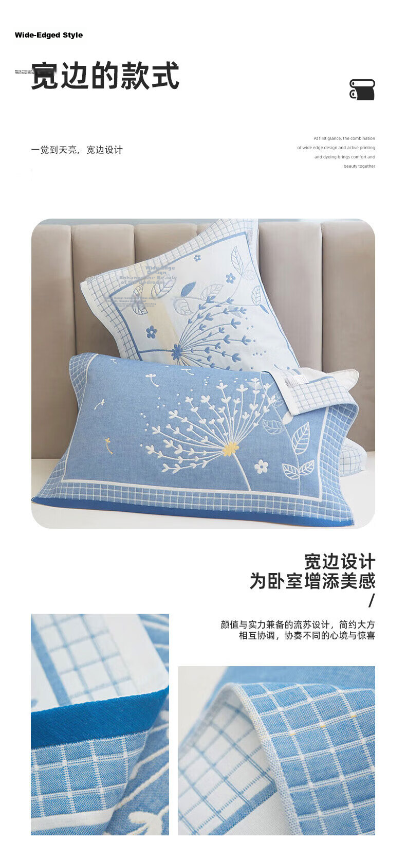 Grace A-Class 7A Antibacterial Xinjiang Cotton Pillow Towel, Extra Large and Thick, Moisture Absorbing and Breathable, 52x78cm Single Pack, Huahua Rabbit 4