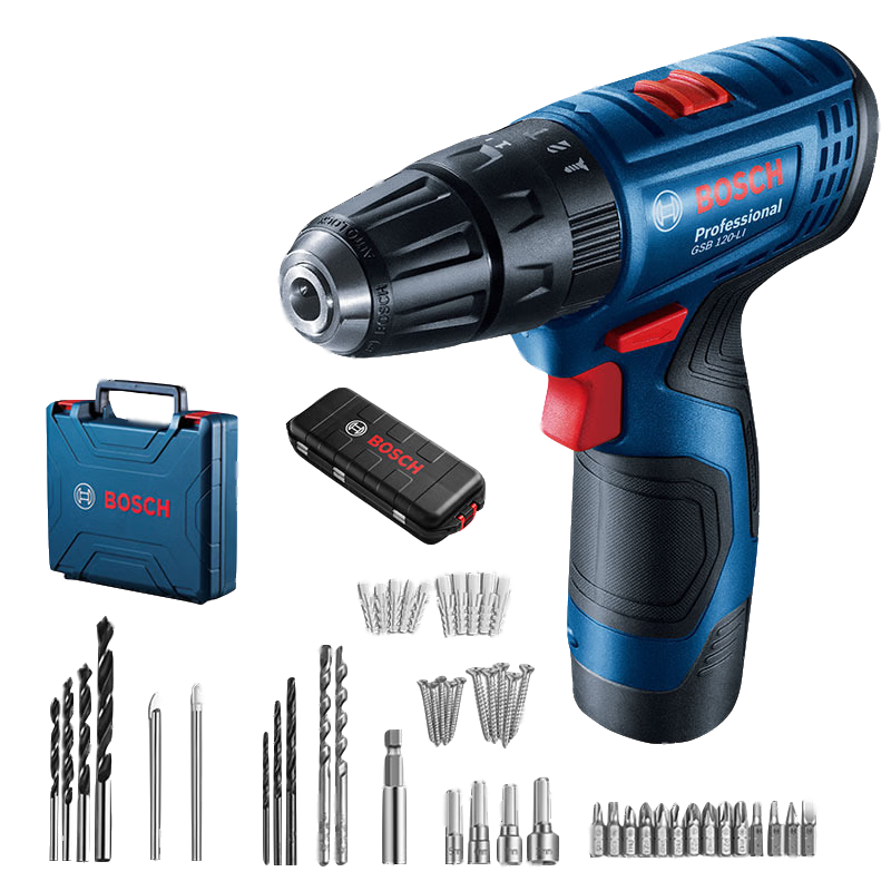 BOSCH GSB120 12V Cordless Electric Drill Multi-Function Home Screwdriver with Wall Drilling and Black Box Accessory Case