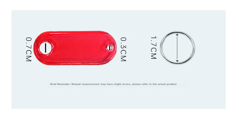 Befon Key Tag, Key Ring Classification Mark, Key Label Tag, Key Management 0092 Office Key Tag, Stationery Supplies, Transparent Color, 50 Pieces 10