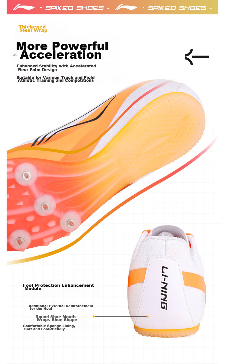 Li-Ning Track Spikes for Men's Professional Sprinting, Women's Middle And Long-Distance Running, And Student Athletic Training Spikes for Middle School Exams 5
