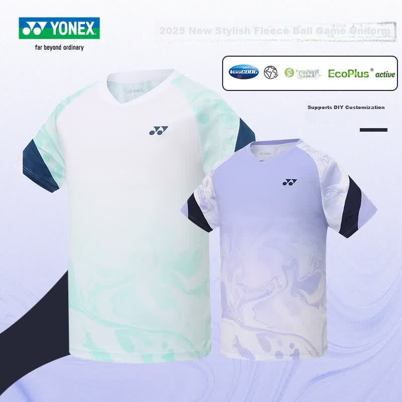 YONEX New Badminton Sports T-Shirt Short Sleeve Breathable Men's Top - 1103225BCR Purple XL 3