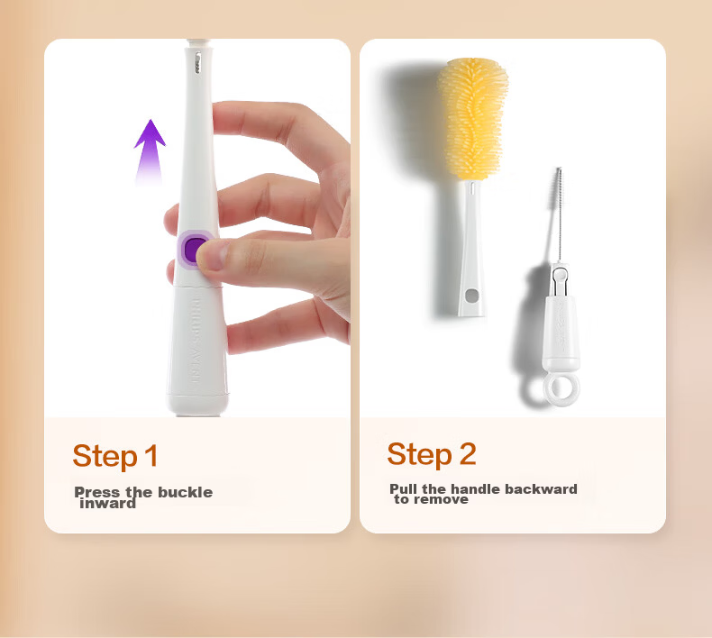 AVENT Philips Avent Baby Bottle Brush Cleaning Set Long Handle Silicone Nipple Brush 3-in-1 Yellow 27