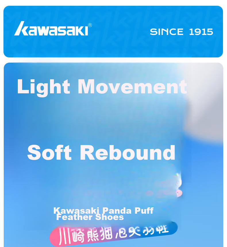 KAWASAKI Badminton Shoes for Men And Women, Shock-Absorbing, Wear-Resistant, Breathable Sports Shoes Puff K-073d Plus Rainbow White 41 1