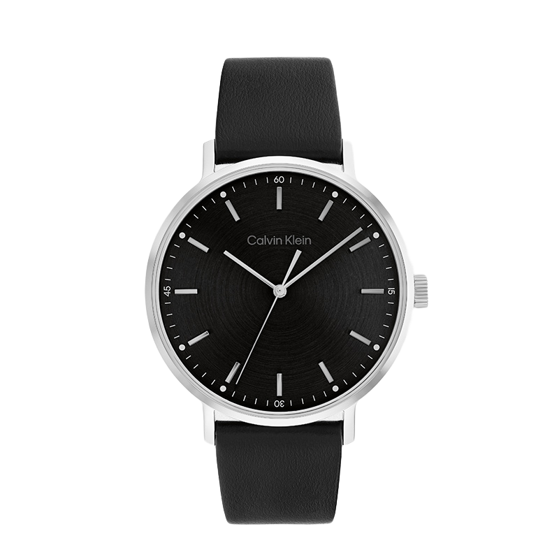 Calvin Klein CK Minimalist Leather Belt Fashion Quartz Men's Watch 25200050 Gift for Boyfriend [Holiday Gift]