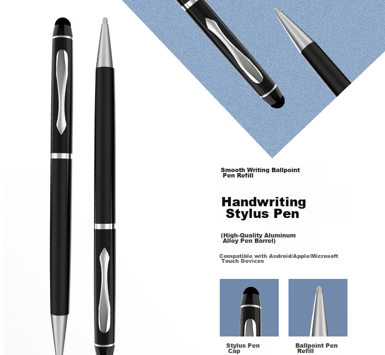 Aolang Capacitive Stylus for IPad, Mobile Handwriting Pen for IPad Air Tablet, Apple/Android Touch Pen with Lanyard Function, Set of Two, Midnight Black 5