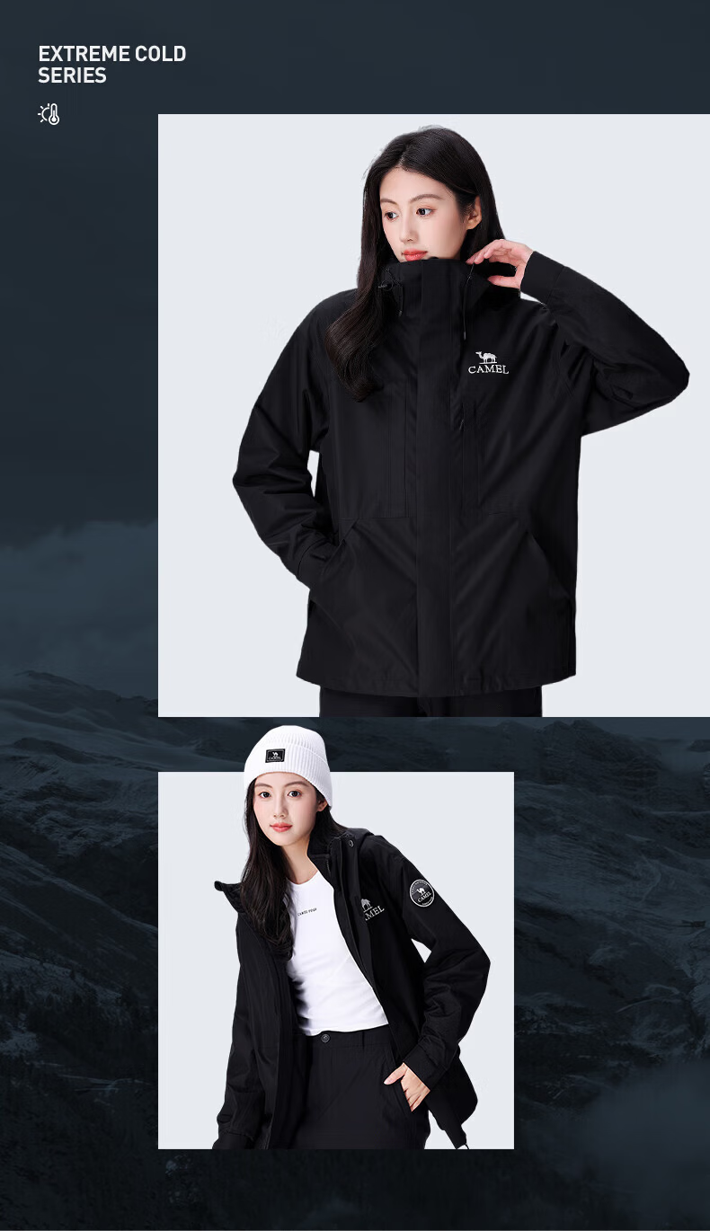 Camel [Wang Junkai Edition] Outdoor 3-in-1 Waterproof Mountaineering Jacket Unisex New Arrival 20
