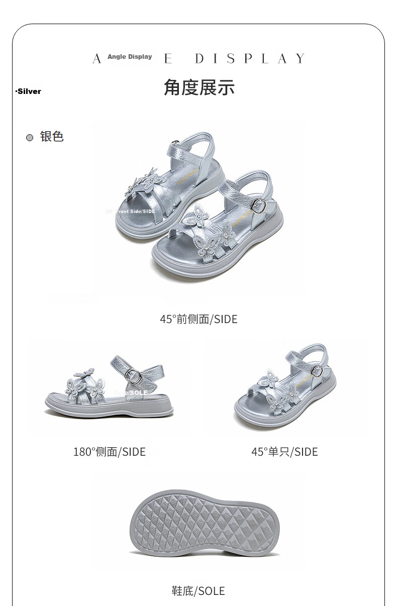 Fulomi Girls Summer Sandals New Sweet Bow Princess Shoes Comfortable Breathable Open Toe Purple Size 32 16