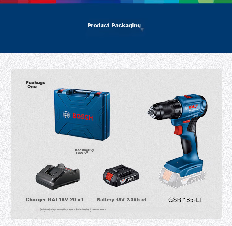 BOSCH 18V GSR 185-LI Cordless Lithium Battery Screwdriver Drill with 2.0Ah Battery x2 16