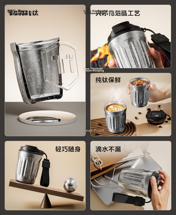 JD Original Insulated Mug Coffee Cup Portable Travel Water Bottle Practical Cup for Men And Women Silver Gray 360ml 3