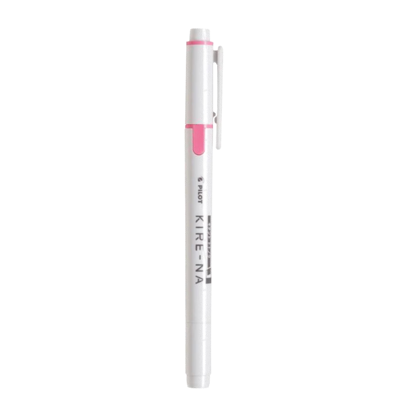 PILOT KIRE-NA Dual-Ended Highlighter Marker Non-Bleeding Colored Fluorescent Pen for Students Pink