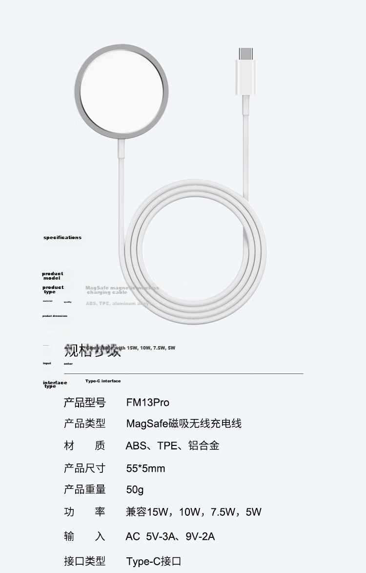 ESCASE Wireless Charger Magsafe Magnetic Charging Adapter for Huawei Mate60 Pro Apple iPhone 18 Pro AMX Phone Earphones AirPods 5/4/3 Pro 2nd Gen FM13 Pro 16