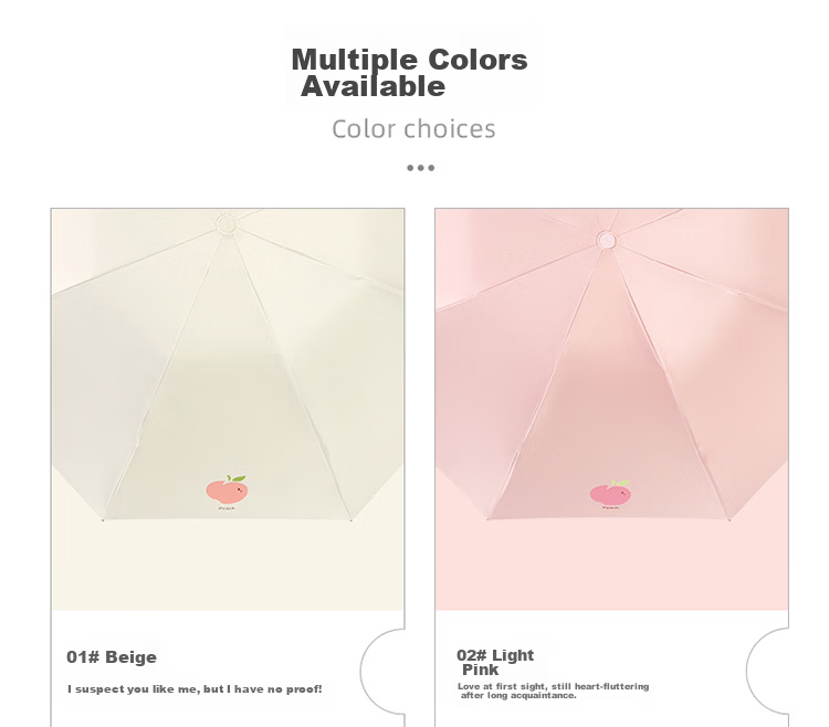 Paradise Umbrella UV Protection Five-Fold Compact Portable Fruit Pattern Folding Sturdy Dual-Use Rain and Sun Umbrella for Women Cheese Color 14