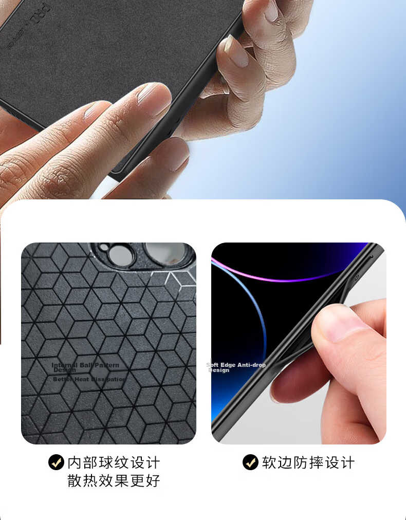 Shangsu Compatible Samsung S24 Ultra Premium Edition Phone Case S24 Ultra Protective Cover Shockproof Full Coverage Soft Silicone Shell Minimalist Sheepskin Leather Case Black for Men and Women 11
