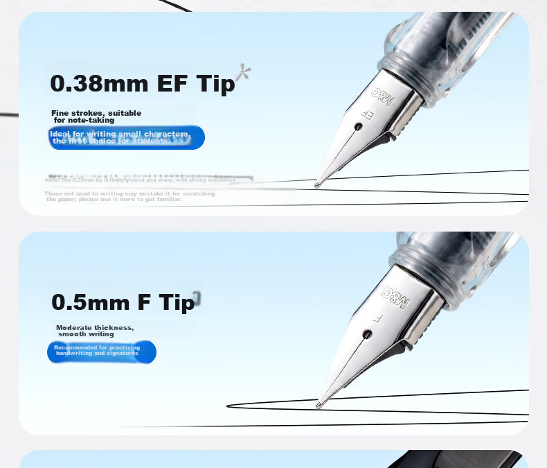 M&G Stationery Elementary School Student Fountain Pen for Back-to-School Handwriting Practice, Correct Posture, Fine Nib, Suitable for Boys and Girls Beginners, Grade 3 EF Nib Signature Pen, Single Pe 12