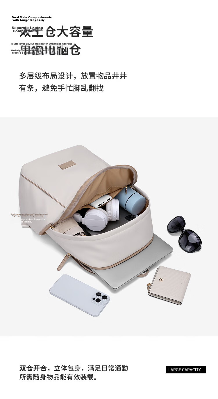 GOLF Women's Laptop Backpack, 14/15 Inch Notebook Business Backpack, Commuter Student Schoolbag, Travel Bag for Business Trips 9