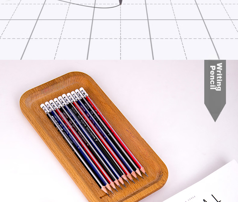 Deli 50 Pcs 2B Classic Red And Black Striped Hexagonal Pencils with Eraser Tips for Students' Exams, Sketching, Drawing, And School Supplies 33594 17