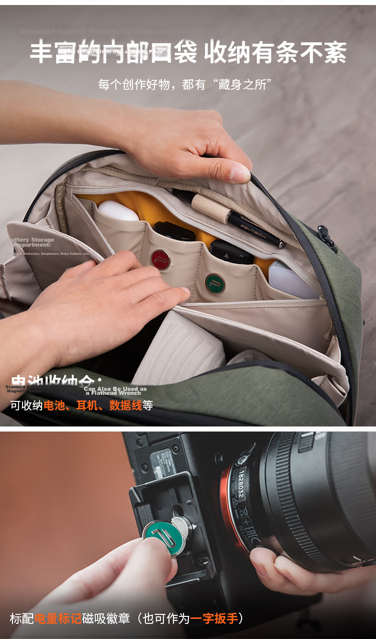 PGYTECH Camera Bag OneGoV2 Shoulder Bag Dandelion Photography Bag Mirrorless Camera Backpack Lens Inner Bag Crossbody DSLR Camera Bag Waterproof Travel Portable Bag Obsidian Black 10L 6