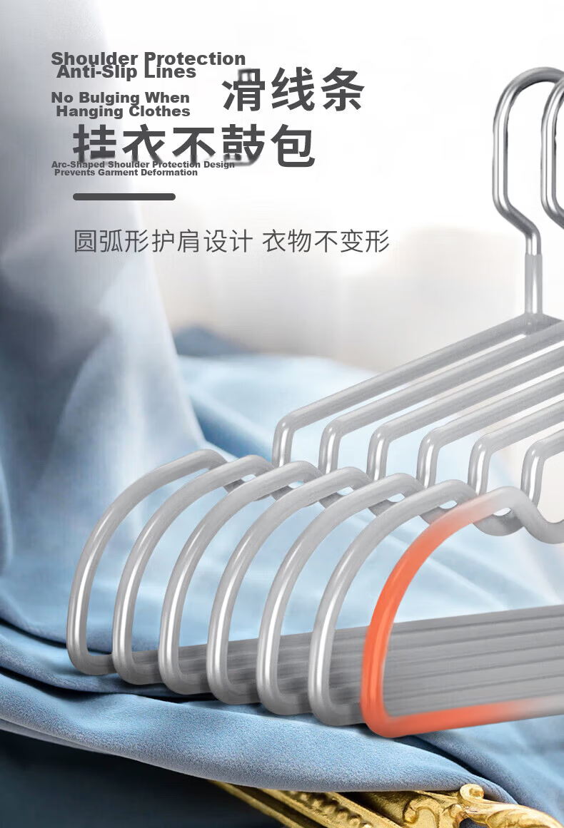 MENGTING Non-Slip Dipped Coat Hangers, 10-Pack, Thickened Shoulder Design, Suitable for Home and Dormitory Use, Student Clothes Hangers 3