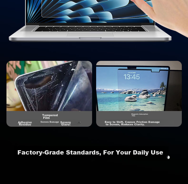 PROTESCREEN Screen Protector for 2026 MacBook Air 13.6-inch M5 Apple Laptop AR Anti-Reflective Anti-Glare Static Adhesive Film 13-inch M4 Protective Screen Film 9