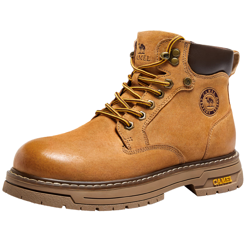 CAMEL Wang Junkai Edition Martin Boots High-top Outdoor Workwear Yellow Boots Men G15W136025 Desert Yellow Size 43