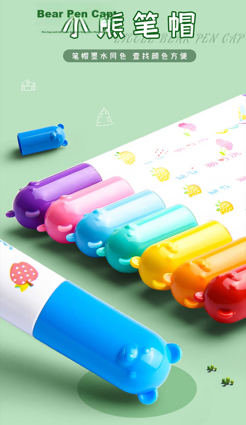 M&G Stationery 36-Color Food-Grade Children's Watercolor Pens with Anti-Shrink Cone Tip for Drawing Toddler Doodle Safe Back-to-School Gift ACP901Z7 5