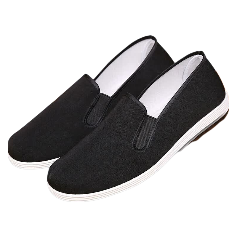 Zhugu Solid Old Beijing Cloth Shoes Black Cloth Shoes Tire Sole Labor Protection Slip-On Handmade Cloth Shoes Unisex Work Shoes Size 41