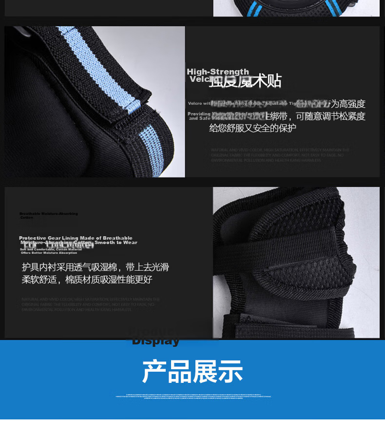 Duweike Roller Skating Protective Gear Professional Children And Adults Knee Pads Elbow Pads Palm Guards Six-Piece Set for Land Surfing And Ice Skating, Big Sea Turtle L 7
