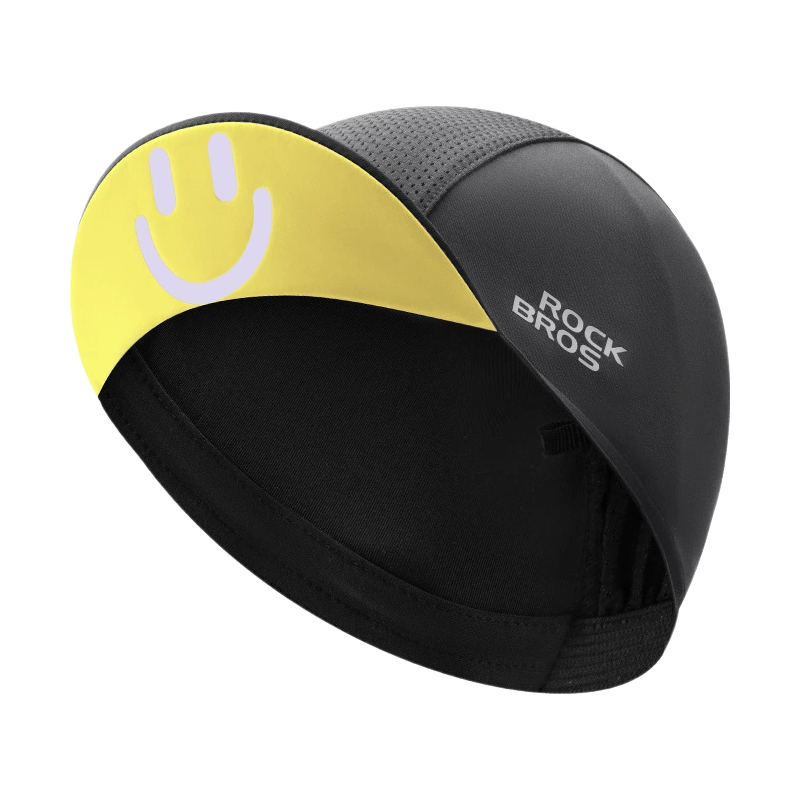 RockBros Cycling Cap COOLMAX Breathable Sun Protection Helmet Liner Head Cover Men Summer Black Yellow
