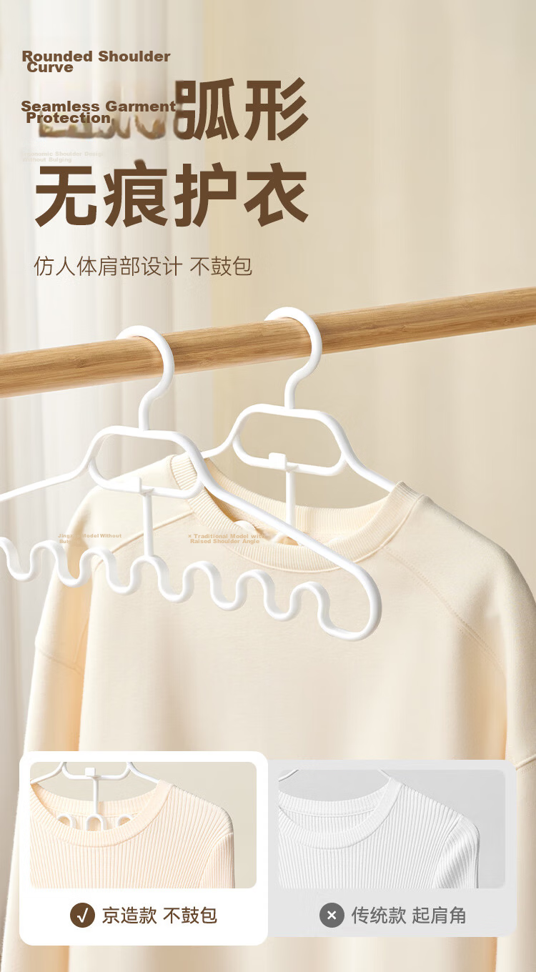 JD Jingzao Cream White Storage Magic Duckbill Baseball Cap Dormitory Wardrobe Scarf Organizer Hanger Round Ring Hooks 2 Pieces 7