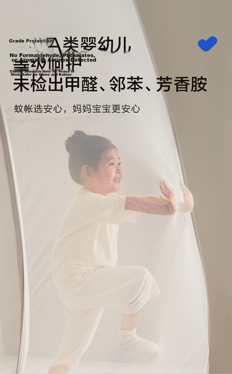 JD Jingzao Anxin Blue Mongolian Yurt Mosquito Net Class A Baby Non-installation Foldable Convenient Home Mosquito Net for 1.8x2m Bed 7