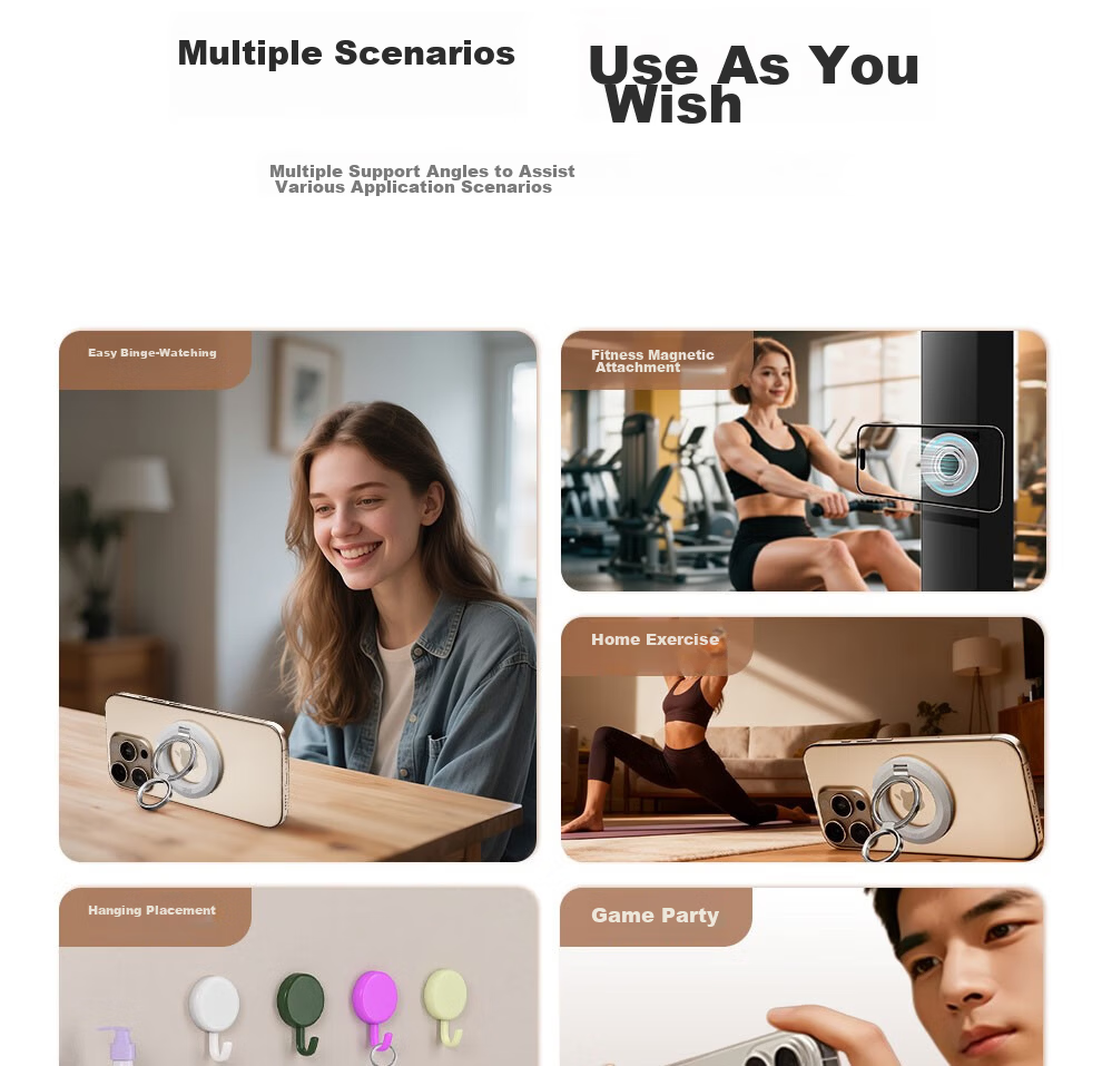 Jingxuan JD Self-Owned Brand Double Ring Magnetic Phone Holder White Double-Sided Ring Buckle MagSafe Back Sticker New Apple 16/17 Tablet Car Desktop Portable Shooting 6