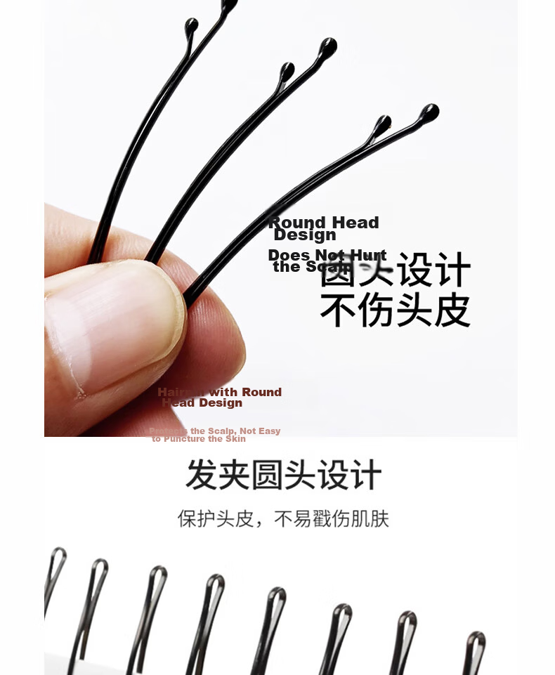 Jiaoxuefei Curved Invisible Bobby Pins 200pcs Small Black Hair Clips for Bangs and Flyaways 4