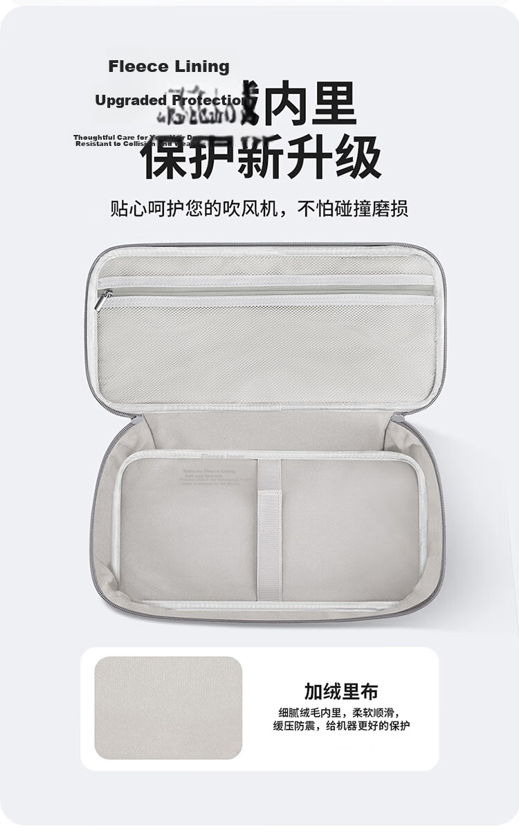 BUBM Compatible with Dyson Hair Dryer Storage Bag Portable Travel Makeup Bag Double-Layer Curling Iron Multifunctional Storage Pouch 10