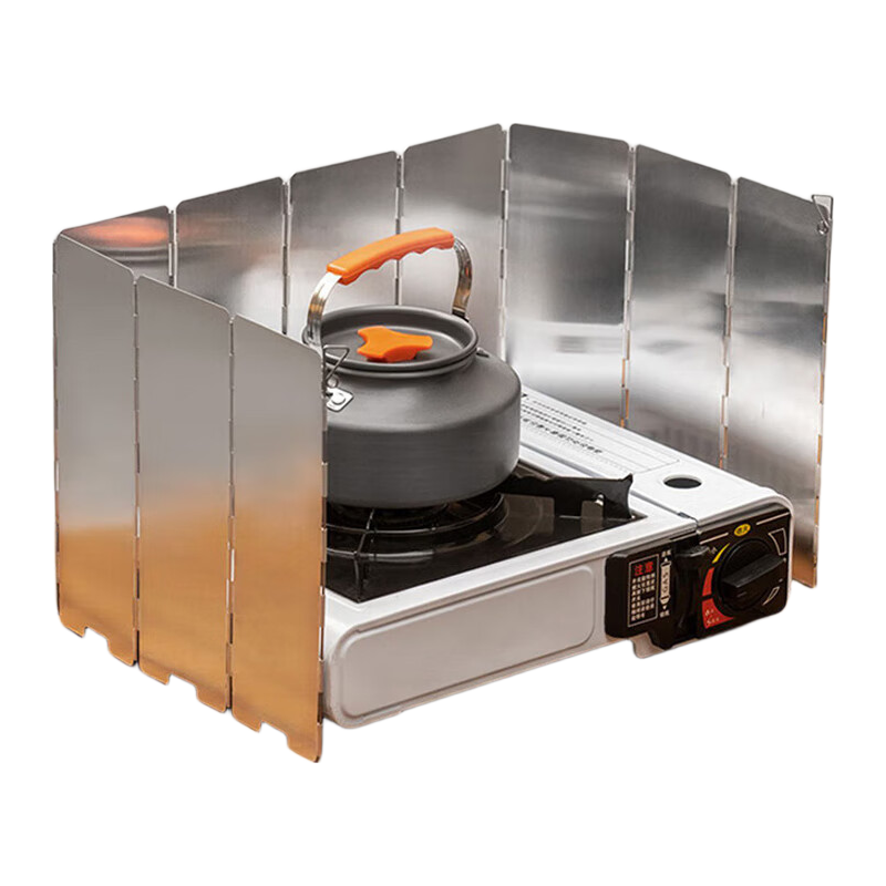 Geshu Portable Stove Windshield, Outdoor Stove Windproof Panel, Magnetic Stove Windproof And Explosion-Proof Burner Head, Aluminum Alloy Windshield, 10 Pieces