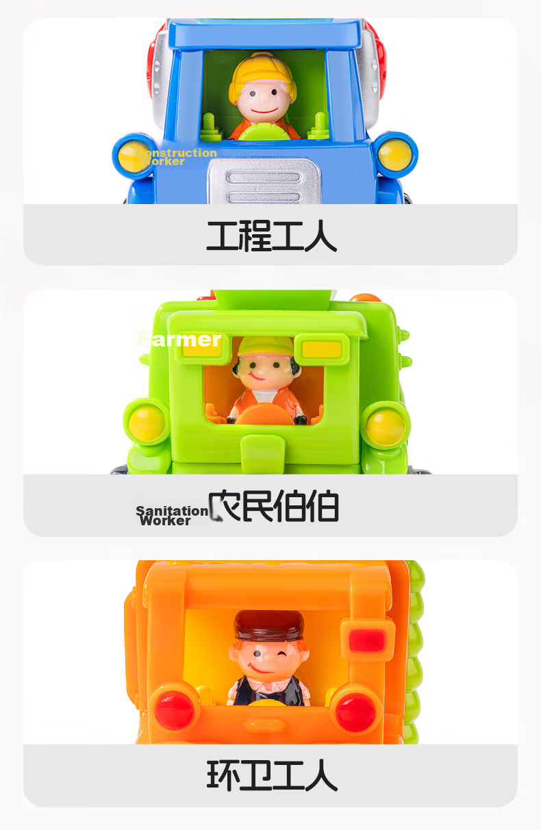 HUILE TOYS Baby Construction Vehicle Excavator Toy Car Children's Vehicle Model Boys And Girls Toys Birthday Gift for Ages 1-3 3