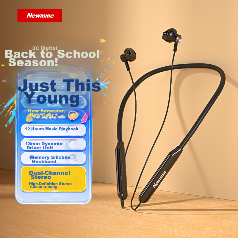 Newmine NM-SL80 Wireless Bluetooth Sports Call Music Earphones In-Ear Stereo Lightweight Comfortable Universal