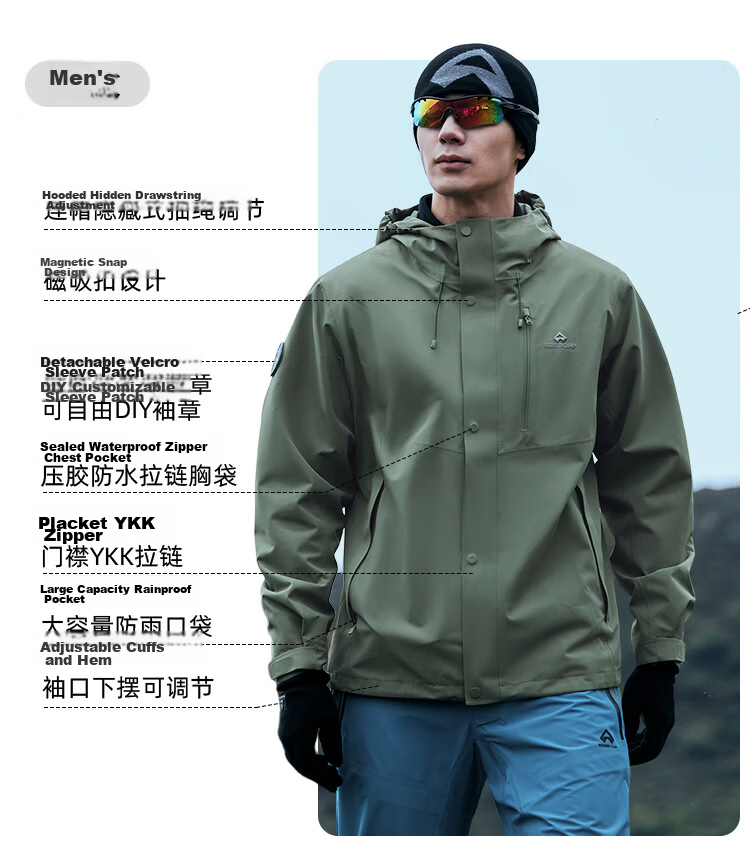 Toread [Celebrity Edition] Bluebird 3-in-1 Men's Autumn Winter Fleece Lined Waterproof Outdoor Jacket 4