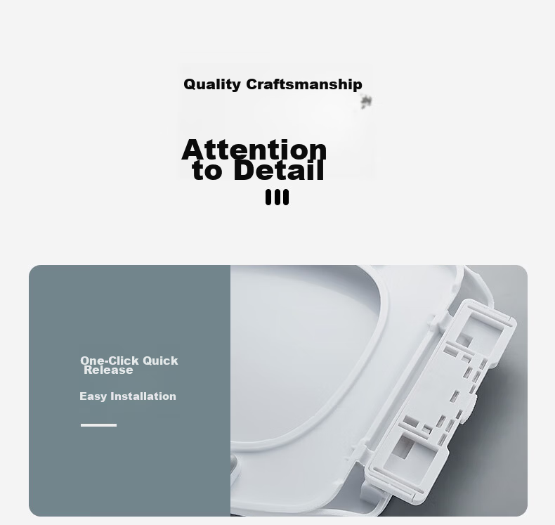 BSITN U-Shaped Thickened Toilet Seat Cover, Universal Fit, Slow-Close Toilet Seat, Old-Style Toilet Accessory B9065 9