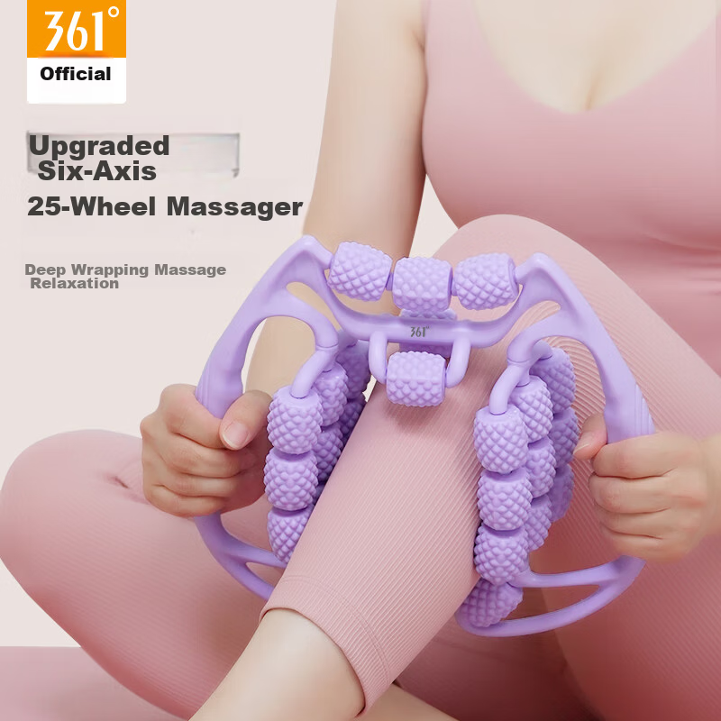 361° Circular Calf Massage Roller Wolf Tooth Stick Foam Roller Muscle Relaxation Fitness