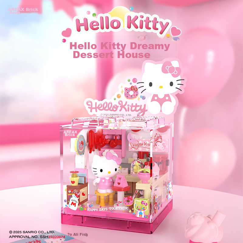 AREA-X Brick Zone Sanrio Trendy Building Blocks Kuromi Birthday Gift Sweet Cool Party House AB0071