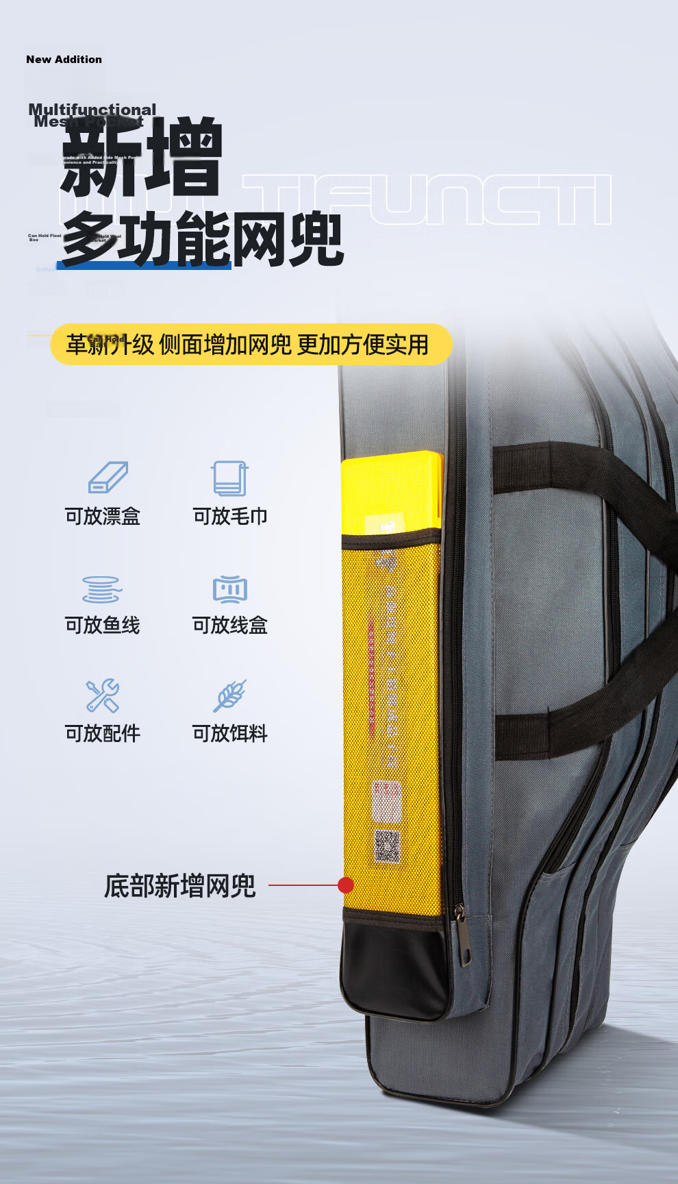 Jinglang 130CM Double-Layer Large Belly Bag, Fishing Tackle Bag, Waterproof Rod Bag, Fishing Bag, Sea Rod Hand Rod Lure Rod Fishing Rod Bag, Fishing Tackle 3